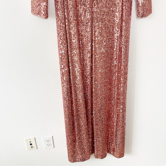 NEW AKRIS Silk Sequined Gown Front Slit Special Occasion Dress Size 2 Glam - Picture 9 of 12